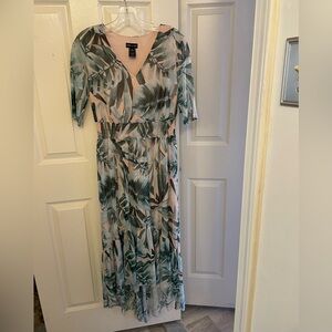 Kate & Lily Palm print short sleeve maxi dress , sz 6, NWOT